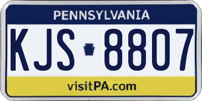 PA license plate KJS8807
