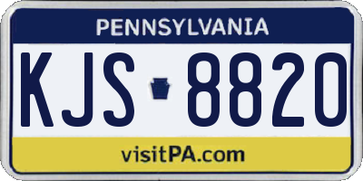PA license plate KJS8820