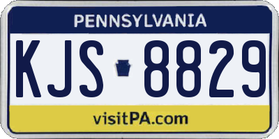 PA license plate KJS8829