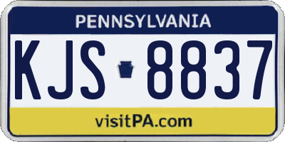 PA license plate KJS8837