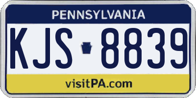 PA license plate KJS8839