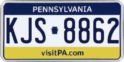 PA license plate KJS8862