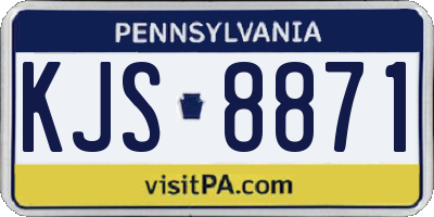 PA license plate KJS8871