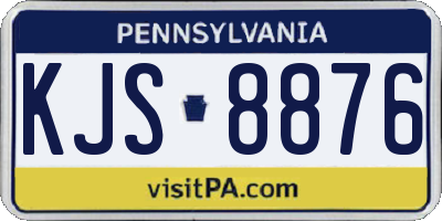 PA license plate KJS8876