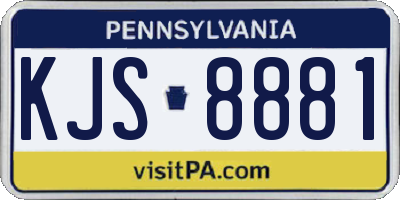 PA license plate KJS8881
