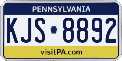 PA license plate KJS8892