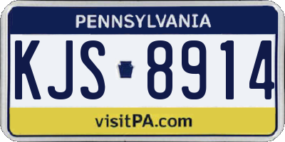 PA license plate KJS8914
