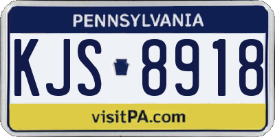 PA license plate KJS8918