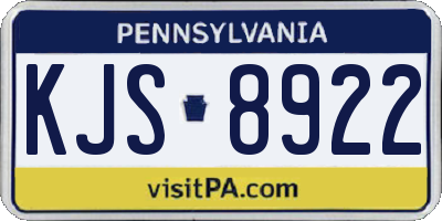 PA license plate KJS8922