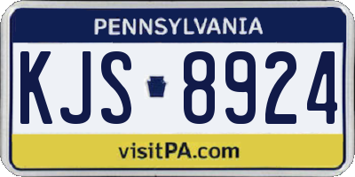 PA license plate KJS8924