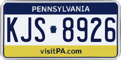 PA license plate KJS8926