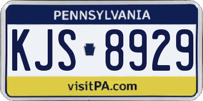 PA license plate KJS8929