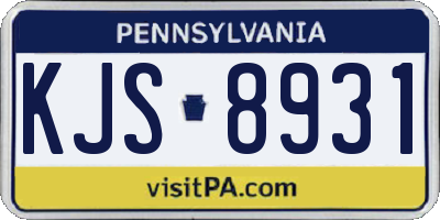 PA license plate KJS8931