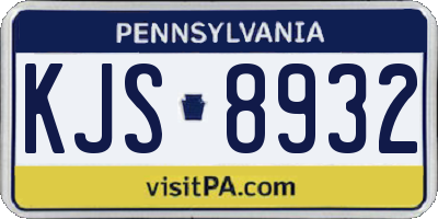 PA license plate KJS8932