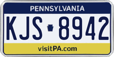 PA license plate KJS8942