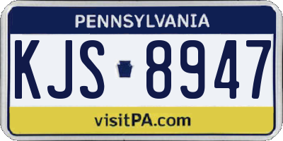 PA license plate KJS8947