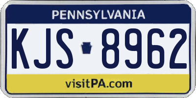 PA license plate KJS8962