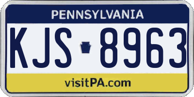 PA license plate KJS8963