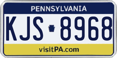 PA license plate KJS8968