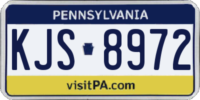PA license plate KJS8972