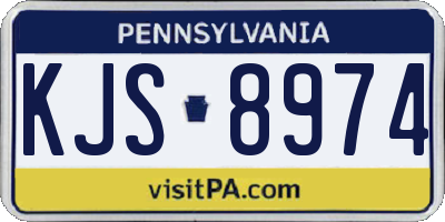 PA license plate KJS8974