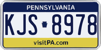 PA license plate KJS8978