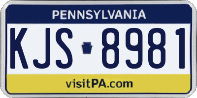 PA license plate KJS8981