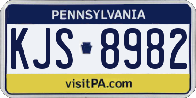 PA license plate KJS8982