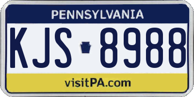 PA license plate KJS8988