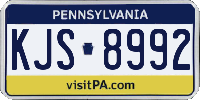 PA license plate KJS8992