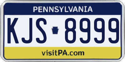 PA license plate KJS8999