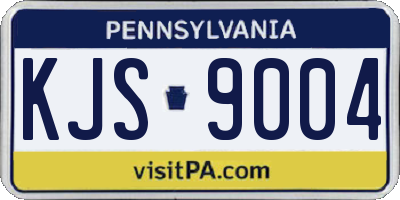 PA license plate KJS9004
