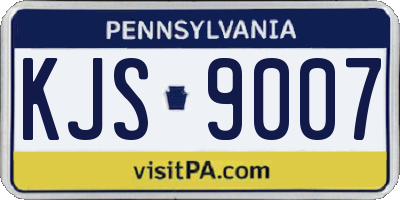 PA license plate KJS9007
