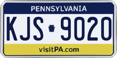 PA license plate KJS9020