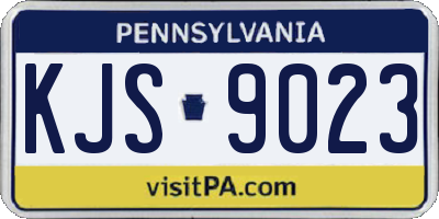 PA license plate KJS9023