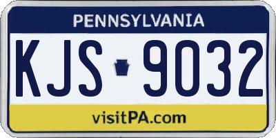 PA license plate KJS9032