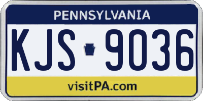 PA license plate KJS9036