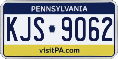 PA license plate KJS9062