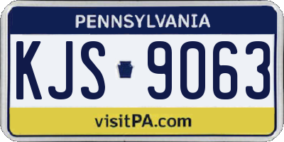PA license plate KJS9063