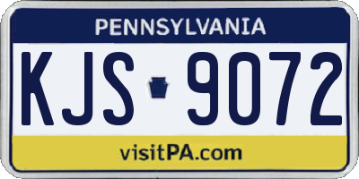 PA license plate KJS9072
