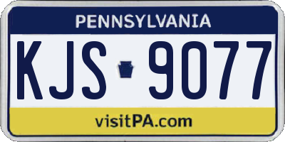 PA license plate KJS9077