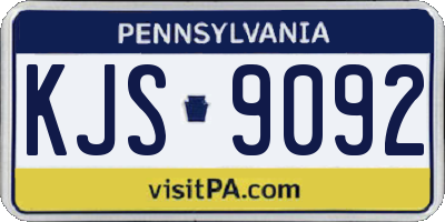 PA license plate KJS9092