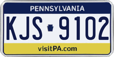 PA license plate KJS9102