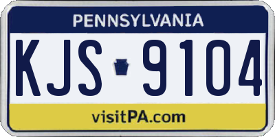 PA license plate KJS9104