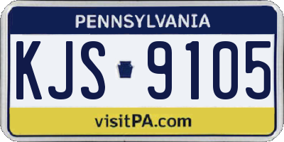 PA license plate KJS9105