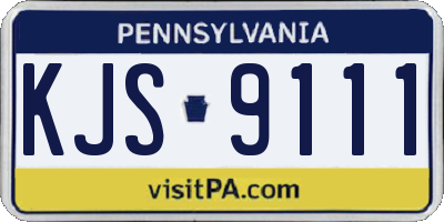 PA license plate KJS9111