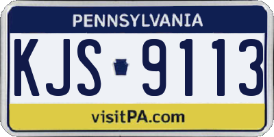 PA license plate KJS9113