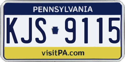 PA license plate KJS9115