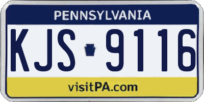 PA license plate KJS9116
