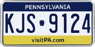 PA license plate KJS9124